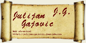 Julijan Gajović vizit kartica